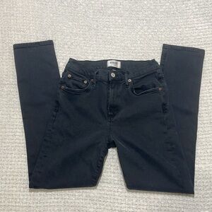 Agolde Toni Skinny Mid Rise Slim Fit Black Jeans Organic Cotton Size 28
